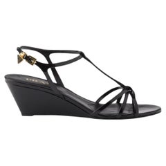Prada Patent Leather Wedge Sandals Triangle Badge New Boxed Retail £910 36/UK3