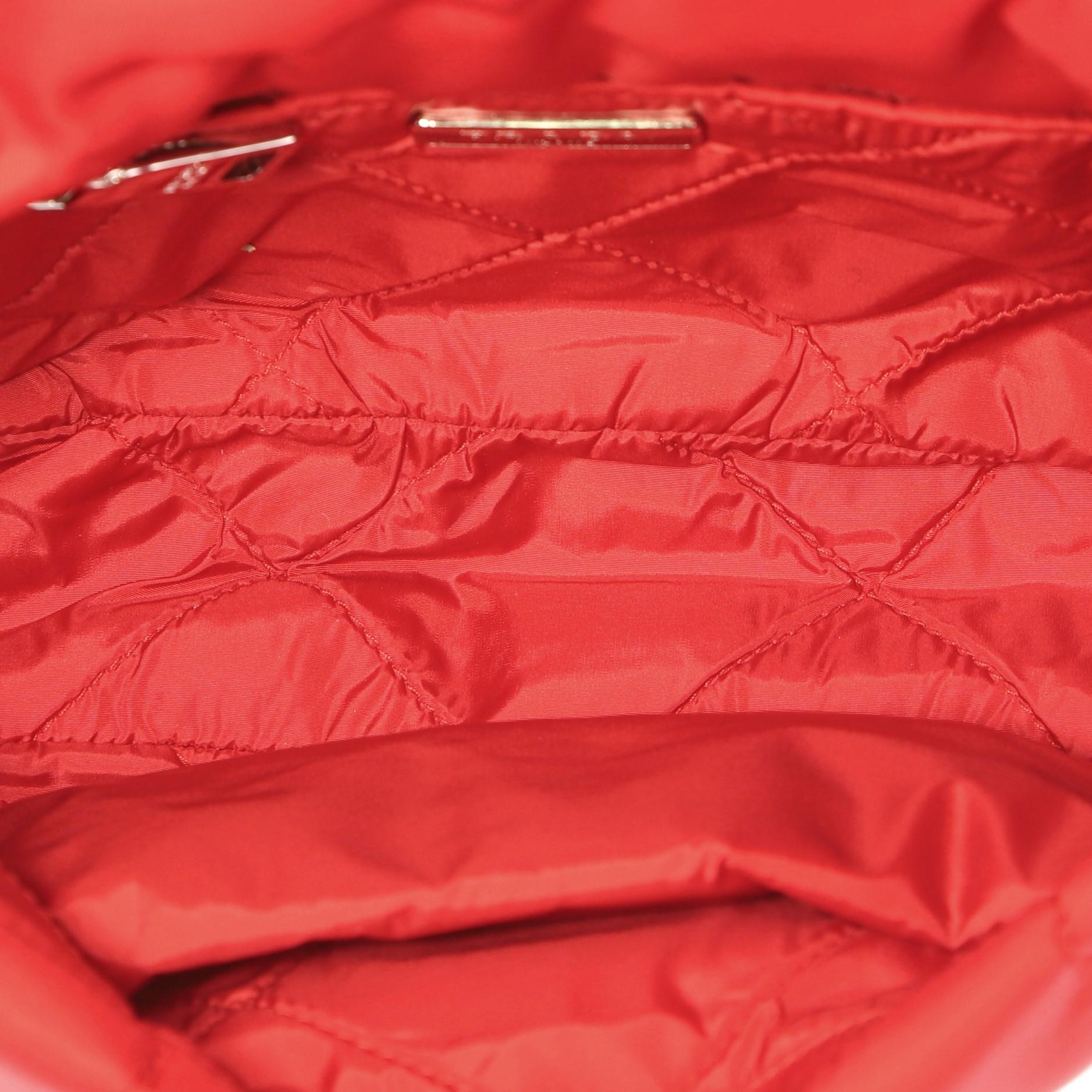 Red Prada Pattina Bomber Chain Link Shoulder Bag Tessuto Medium