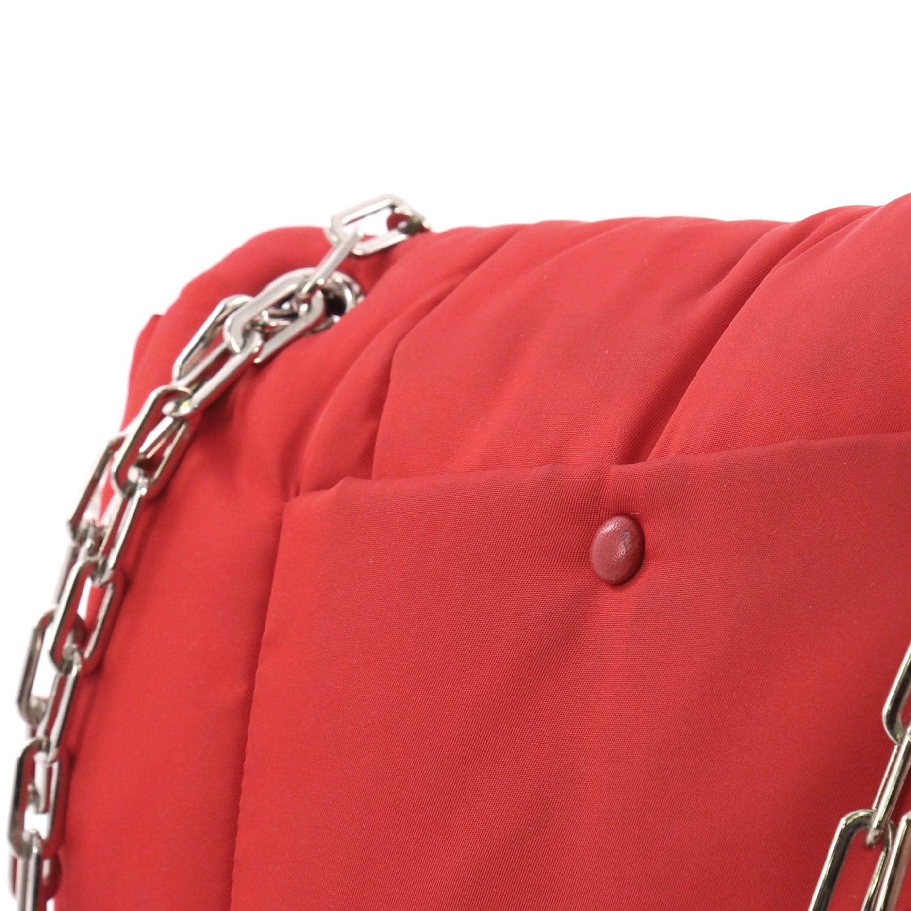 Women's Prada Pattina Bomber Chain Link Shoulder Bag Tessuto Medium