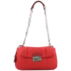 Prada Pattina Bomber Chain Link Shoulder Bag Tessuto Medium