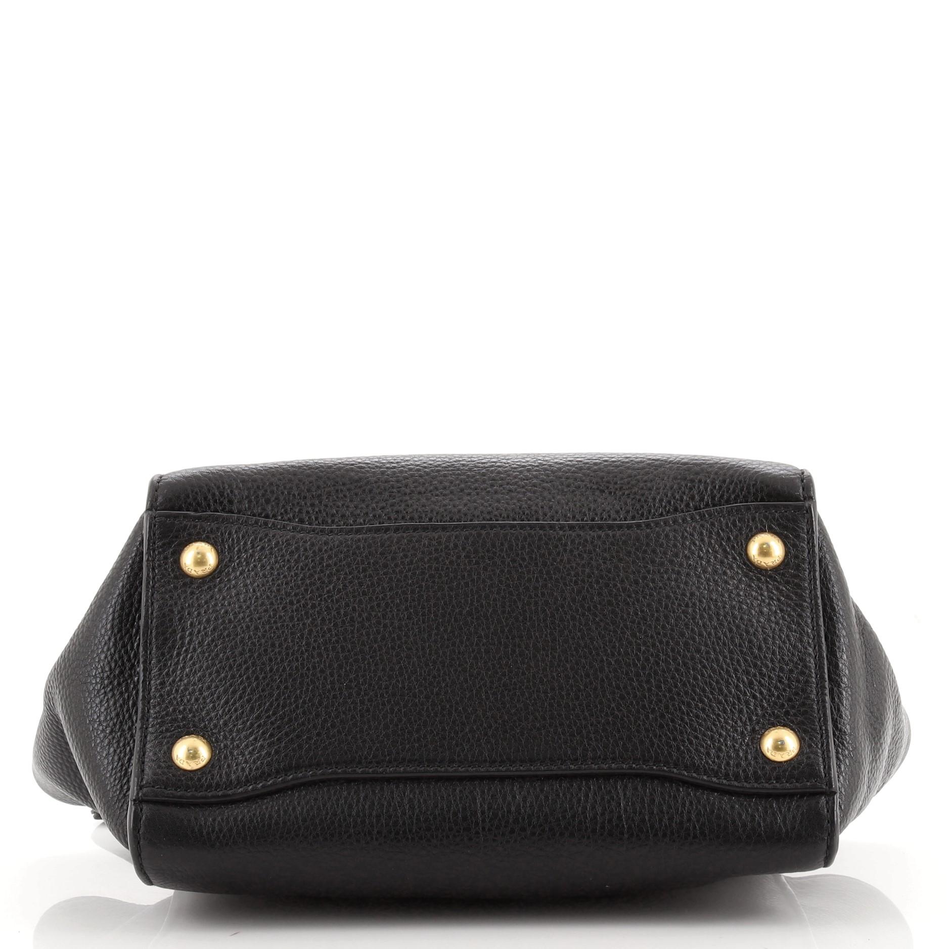 Prada Pattina Convertible Shoulder Bag Vitello Daino Small In Good Condition In NY, NY