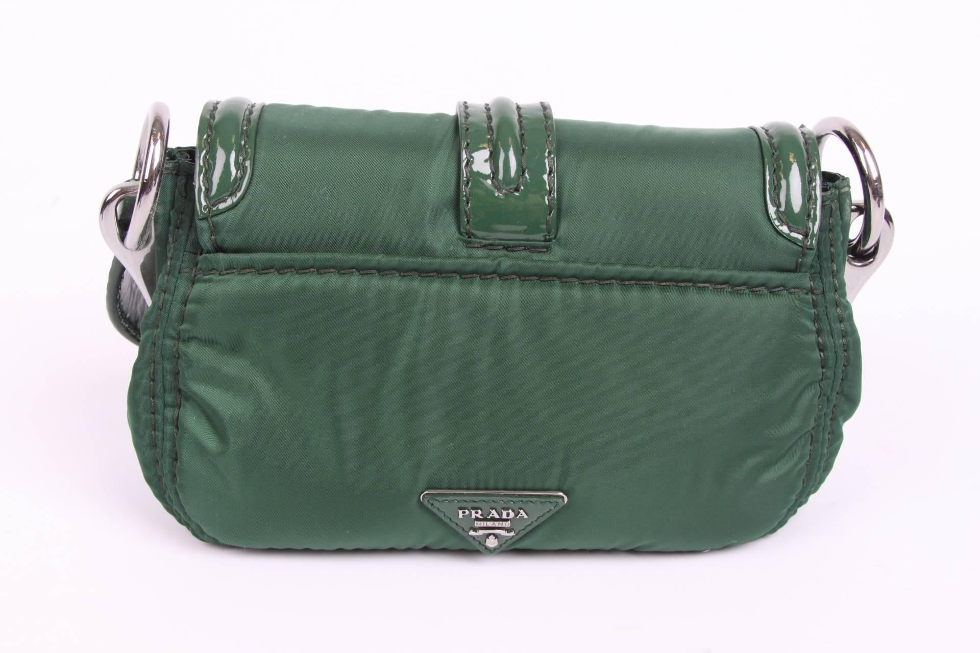 Prada Pattina Sottospalla Handbag - green  In New Condition For Sale In Baarn, NL