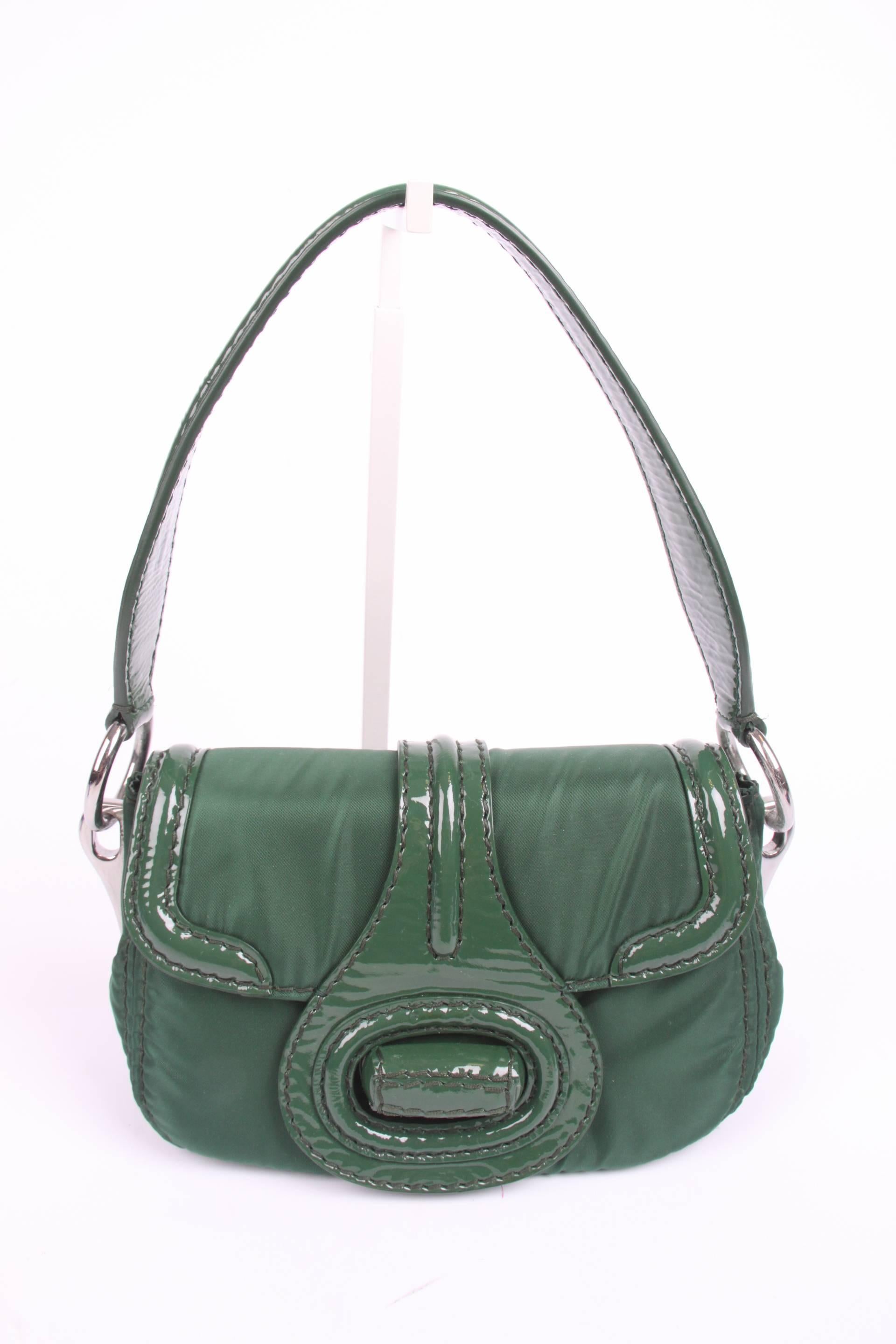 Prada Pattina Sottospalla Handbag - green  For Sale 1