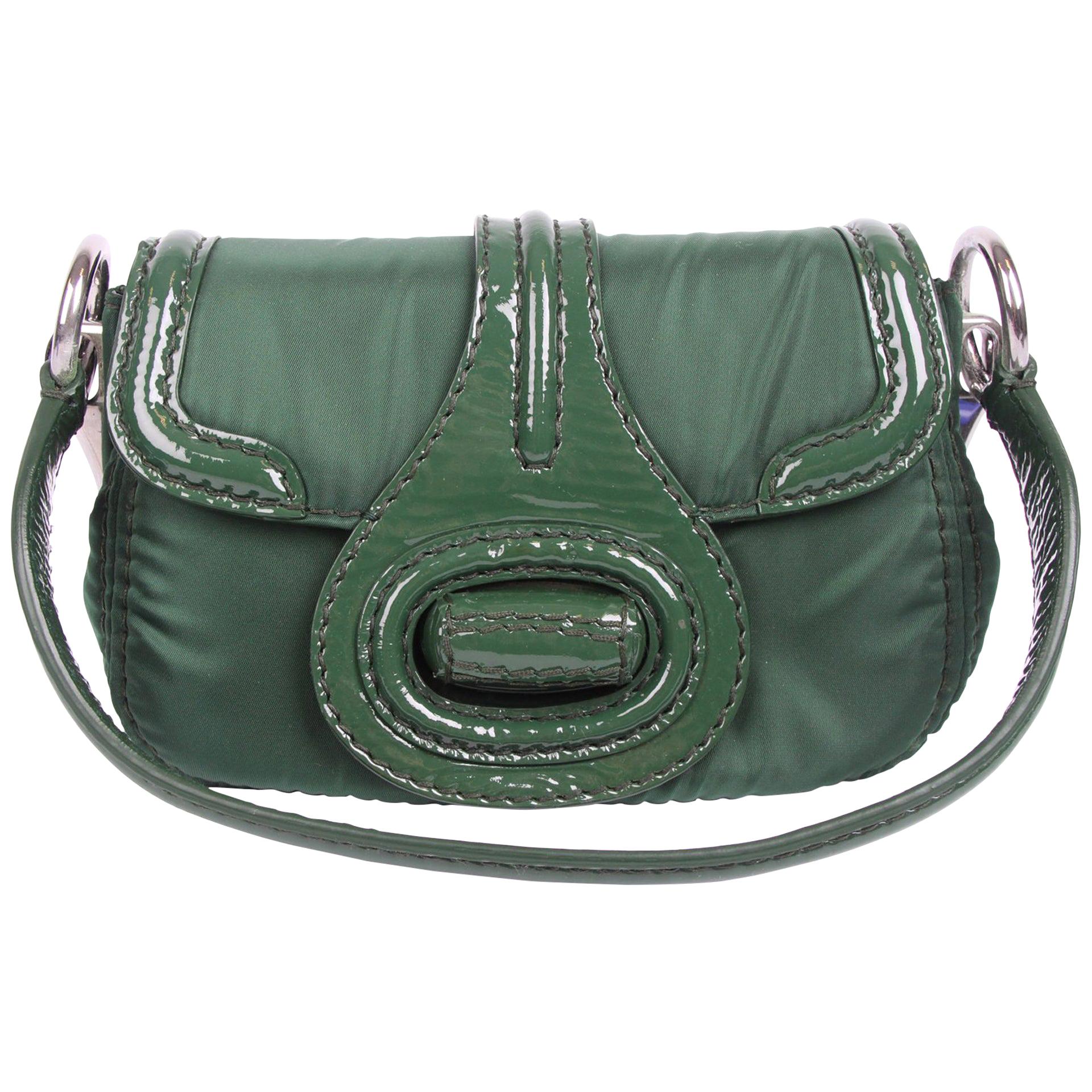 Prada Pattina Sottospalla Handbag - green  For Sale
