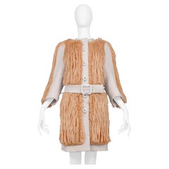 Prada Peach Faux Fur Belted Coat 2011
