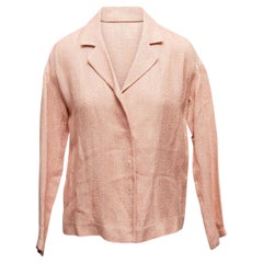 Prada Peach Lightweight Woven Blazer Size IT 38 with Notched Lapel