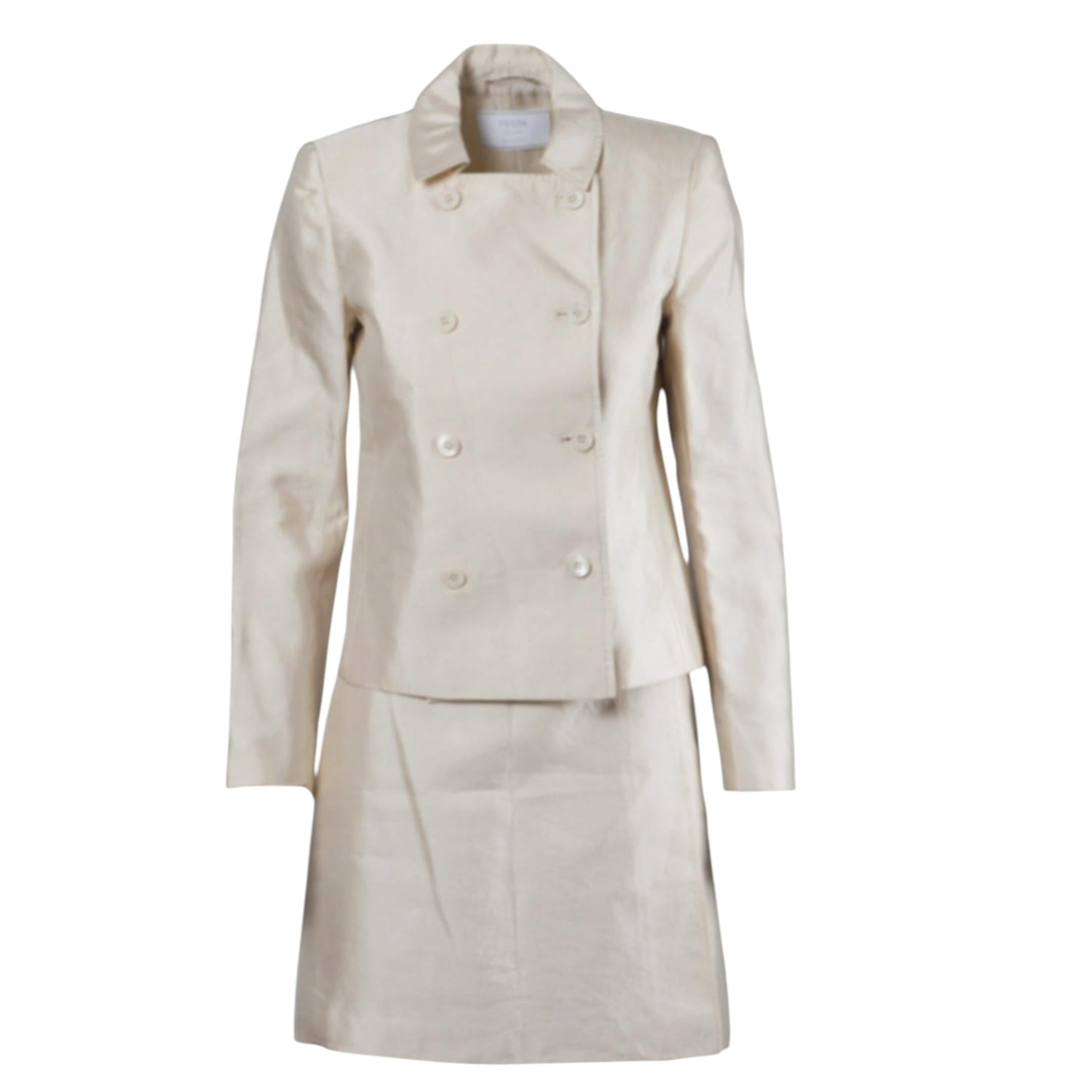 Prada Pearl Pink Blazer and Skirt Set - '10s