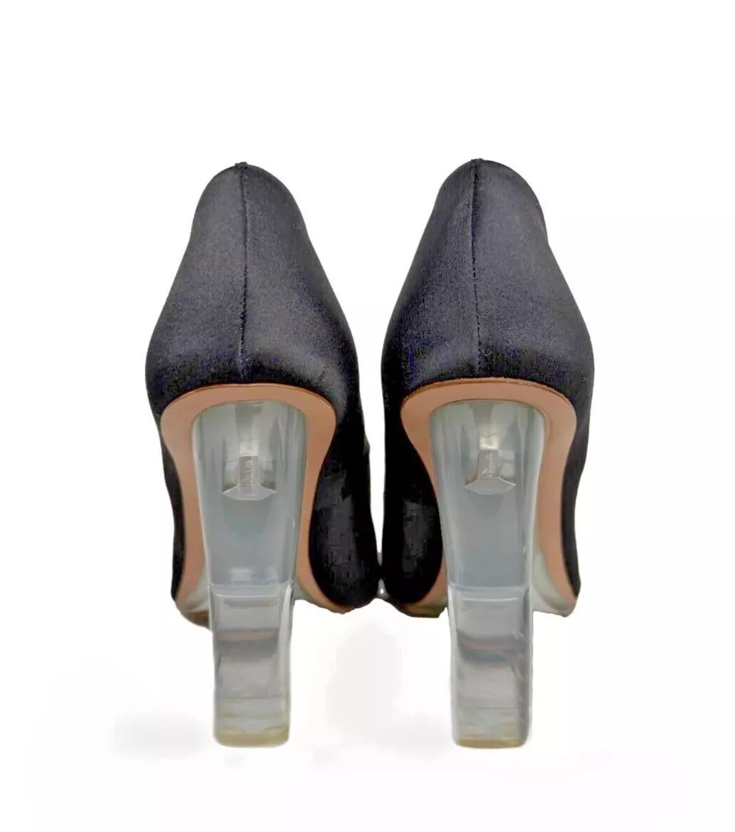 Prada Peep Toe Lucite Heel Women Pumps Size 38.5 Pre-owned In Good Condition For Sale In Montreal, Quebec