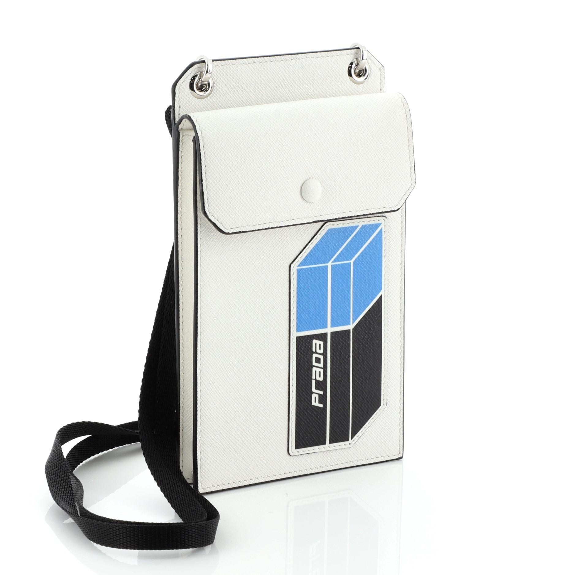 prada saffiano phone crossbody bag