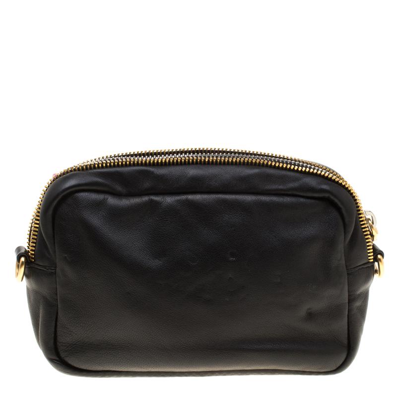 Women's Prada Pink And Black Leather Bow Crossbody Bag