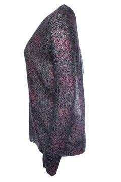 Prada, maglione con collo a V stampato rosa e verde
