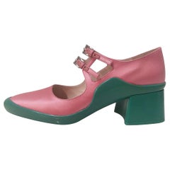 Prada Pink and Green Satin Shoe