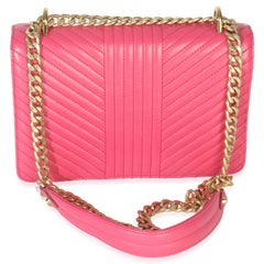 Prada Pink Calfskin Turn Lock Chain Flap Bag