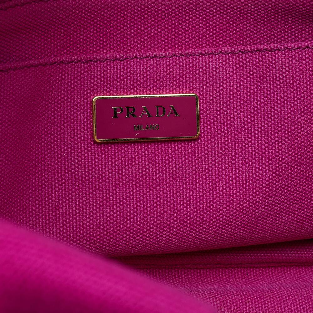 Women's Prada Pink Canvas Small Canapa Logo Tote