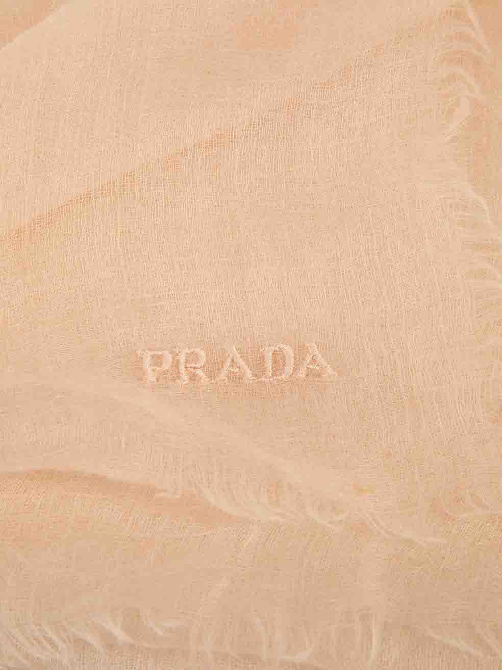 Prada Pink Cashmere Fine Knit Scarf In Good Condition For Sale In London, GB