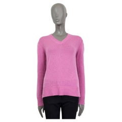 PRADA pink cashmere V-Neck Sweater 40 S