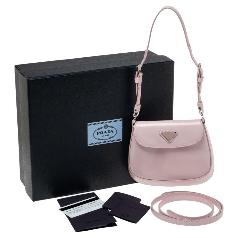 Prada Pink Cleo Leather Shoulder Bag 4