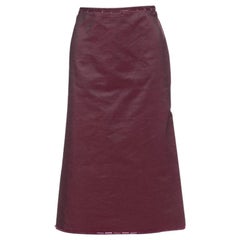 Prada Pink Cotton Embellished Trim Midi Skirt M