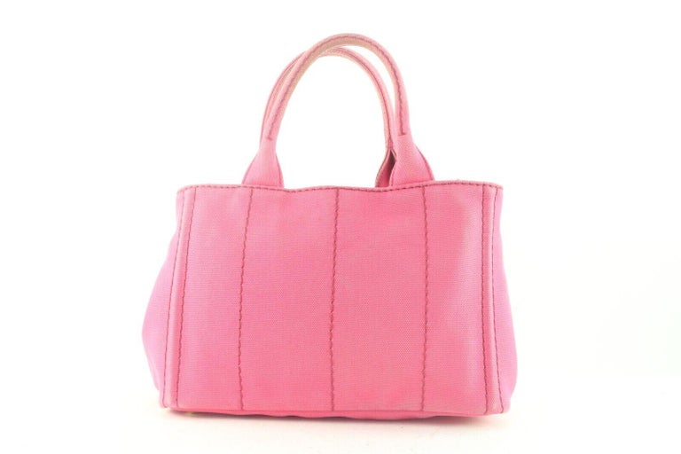 PRADA Pink Denim Canvas Canapa 2way Tote 2PR831K For Sale at 1stDibs