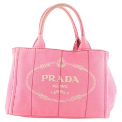 PRADA Rosa Denim Canvas Canapa 2way Tote aus Segeltuch 2PR831K