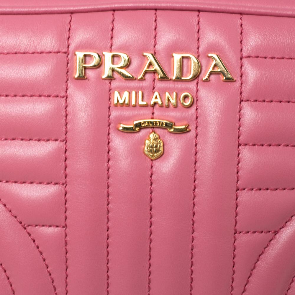 Prada Pink Diagramme Leather Camera Crossbody Bag 3