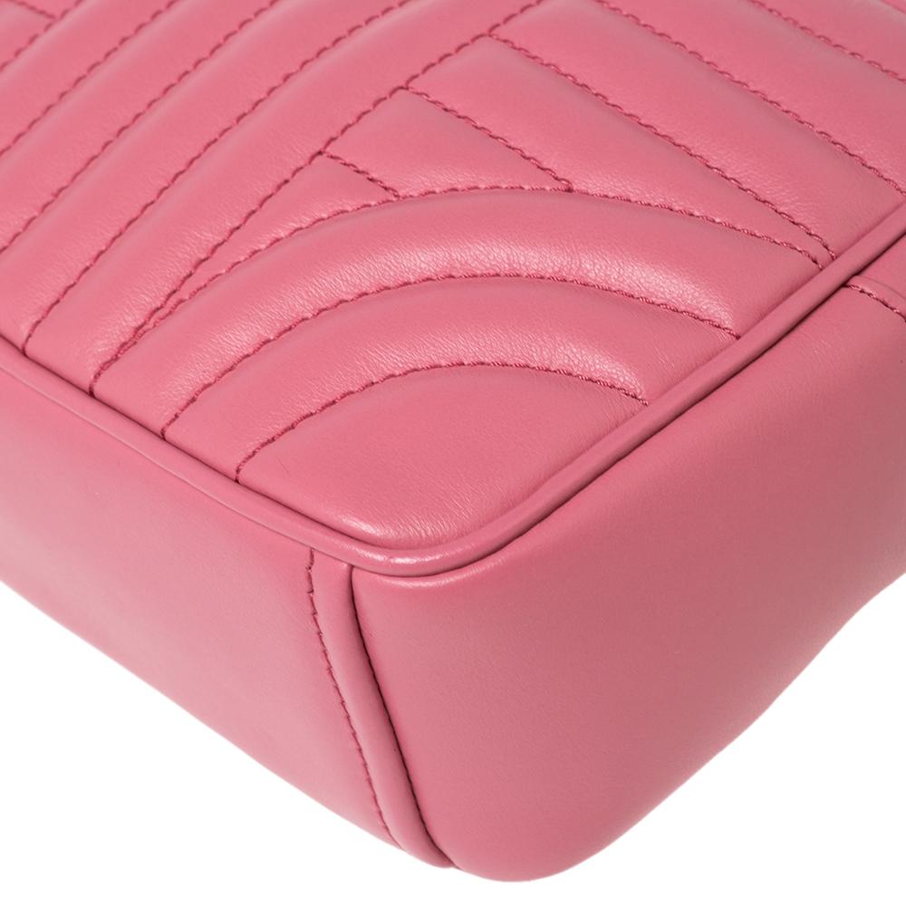 Women's Prada Pink Diagramme Leather Camera Crossbody Bag