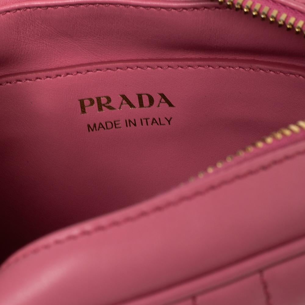 Prada Pink Diagramme Leather Camera Crossbody Bag 2