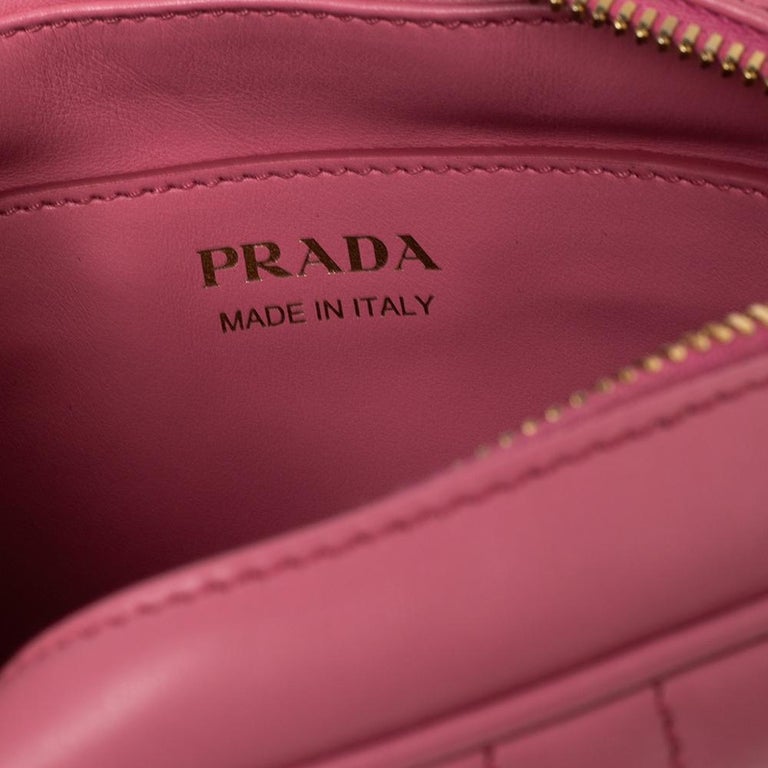 Diagramme leather crossbody bag Prada Pink in Leather - 31218999