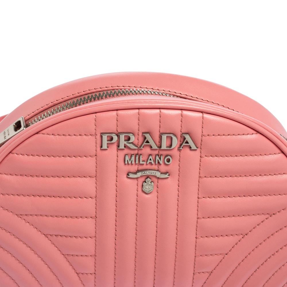 Prada Pink Diagramme Leather Wave Crossbody Bag 2