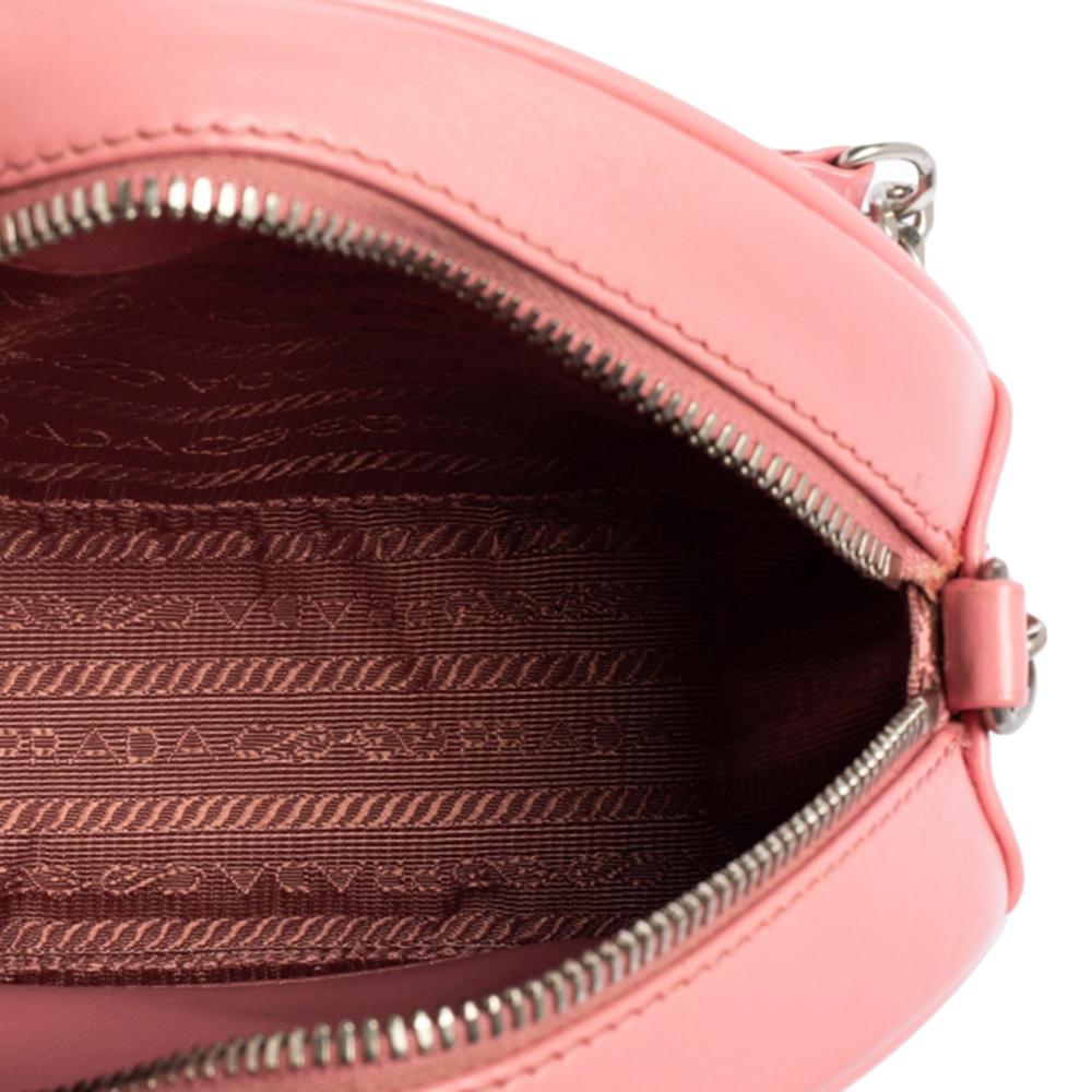 Prada Pink Diagramme Leather Wave Crossbody Bag 4