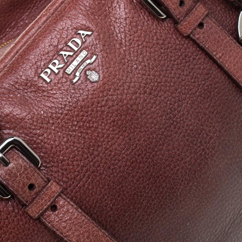 Prada Pink/Eggplant Ombre Cervo Leather Bauletto Bag 2