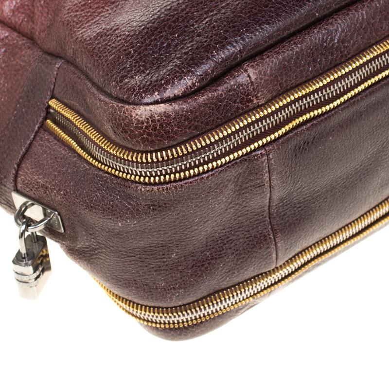 Brown Prada Pink/Eggplant Ombre Cervo Leather Bauletto Bag