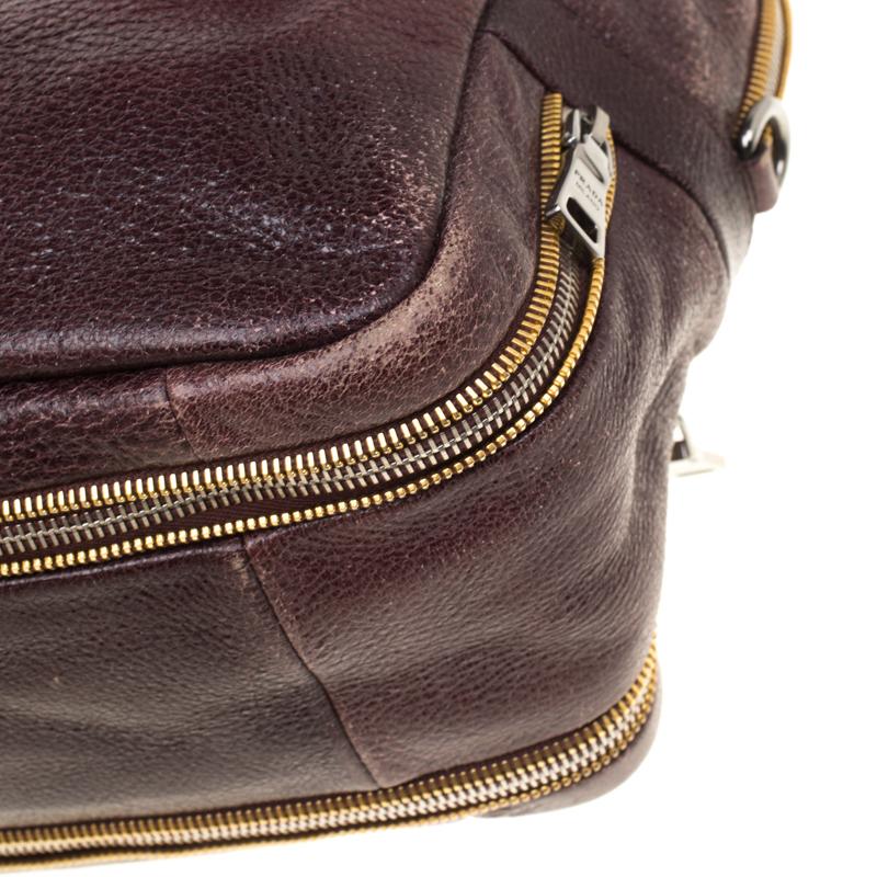 Prada Pink/Eggplant Ombre Cervo Leather Bauletto Bag In Good Condition In Dubai, Al Qouz 2