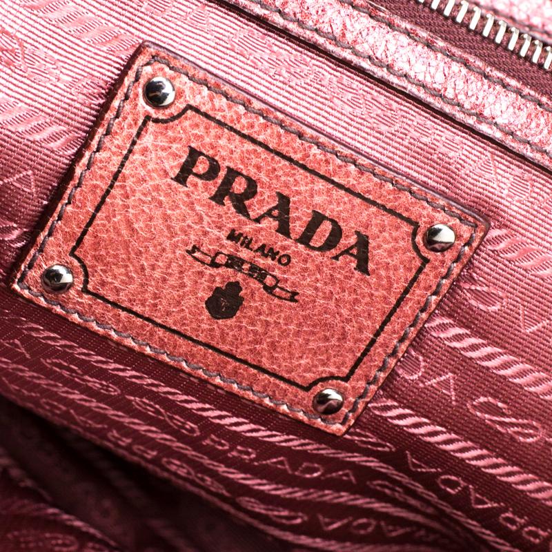 Prada Pink/Eggplant Ombre Cervo Leather Bauletto Bag 1
