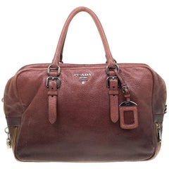 Prada Pink/Eggplant Ombre Cervo Leather Bauletto Bag