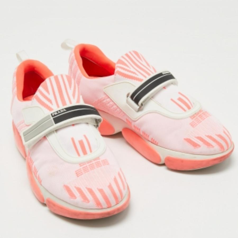 Donna Prada, scarpe da ginnastica slip on in tessuto rosa taglia 38 in vendita