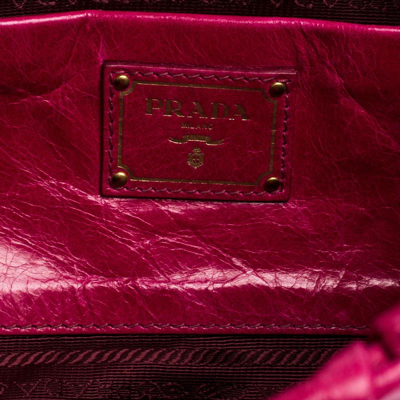 Prada Pink Gathered Leather Clutch 6