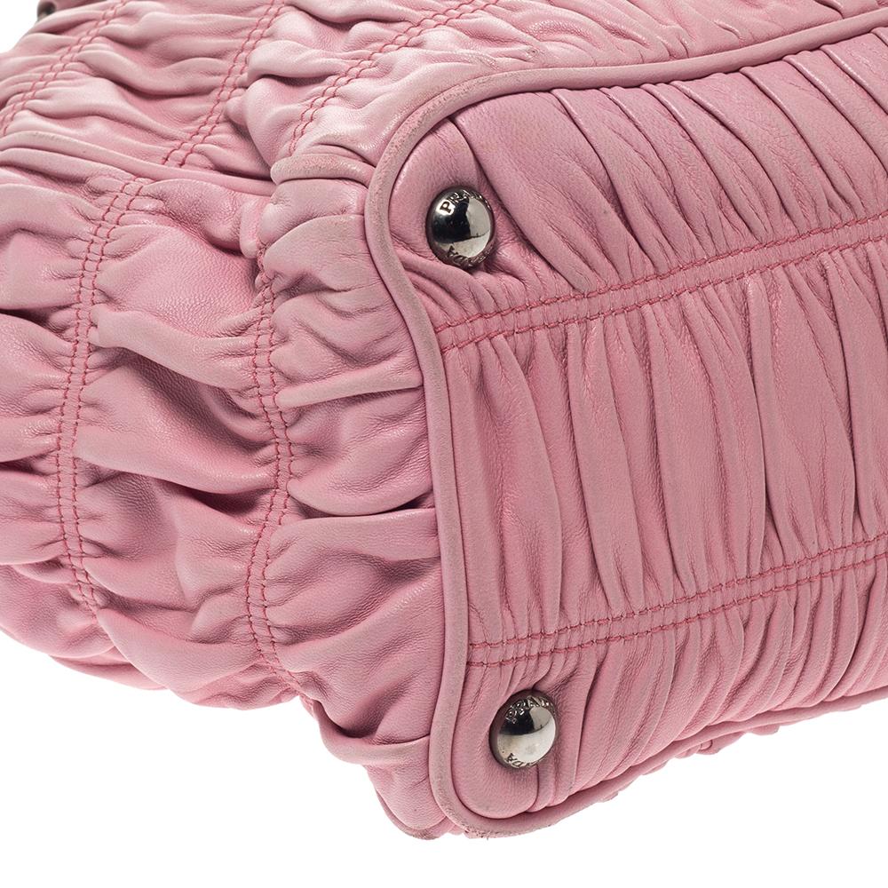 Prada Pink Gaufre Leather Double Zip Tote 2