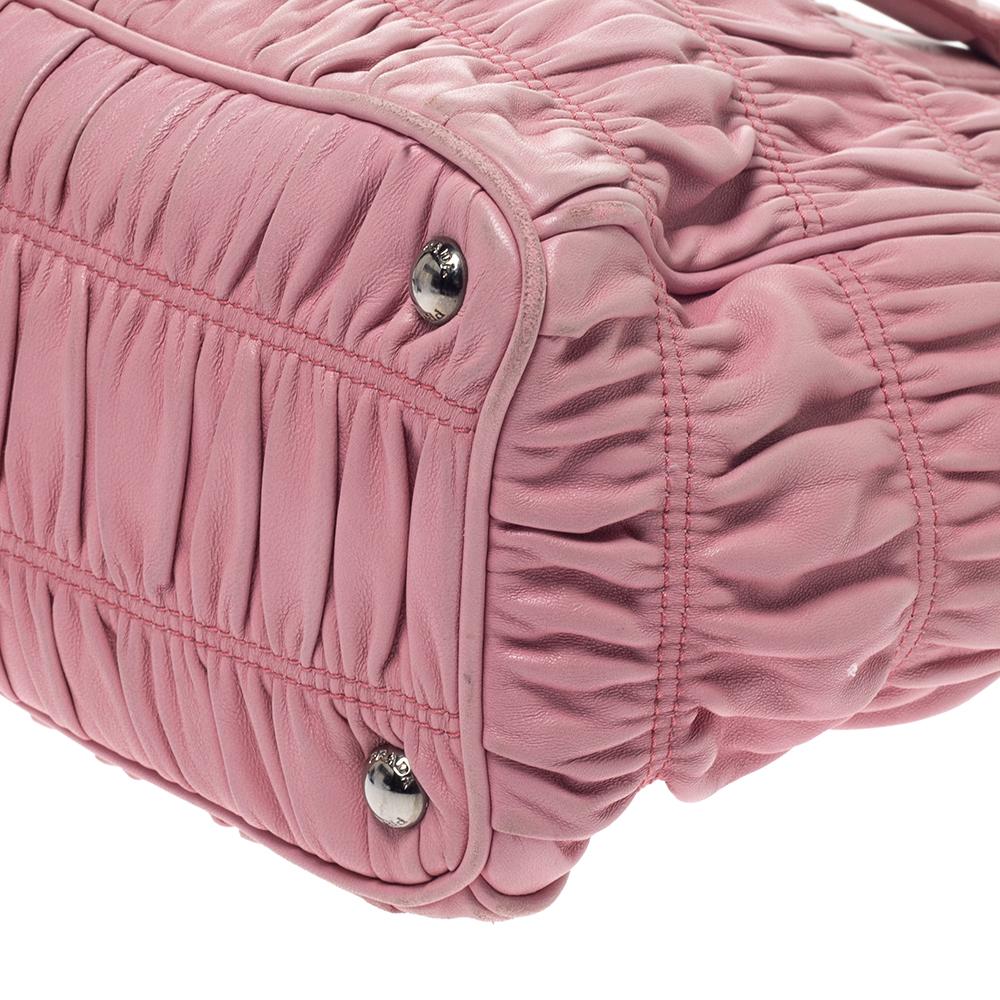 Prada Pink Gaufre Leather Double Zip Tote 3