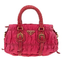 Prada Pink Gaufre Nylon and Leather Tote