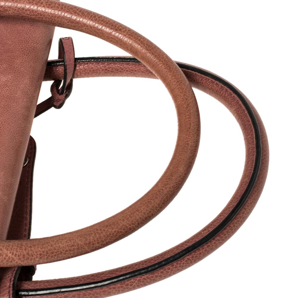 Prada Pink Glace Leather Twin Pocket Lock Tote 8