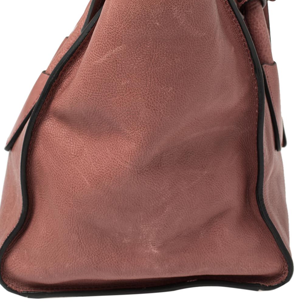 Prada Pink Glace Leather Twin Pocket Lock Tote 9