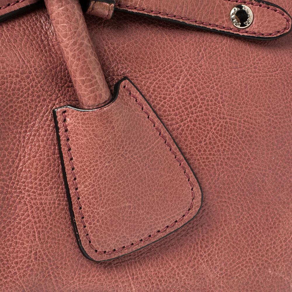 Prada Pink Glace Leather Twin Pocket Lock Tote 12