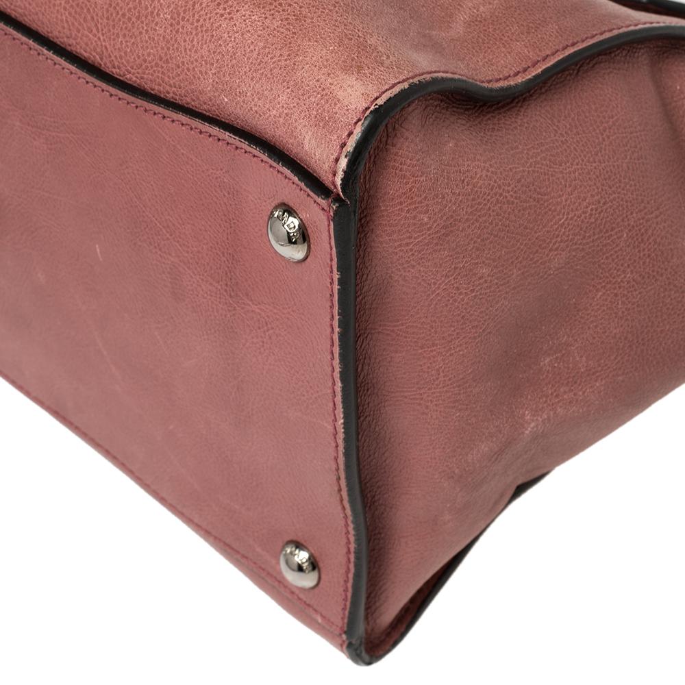 Prada Pink Glace Leather Twin Pocket Lock Tote 13