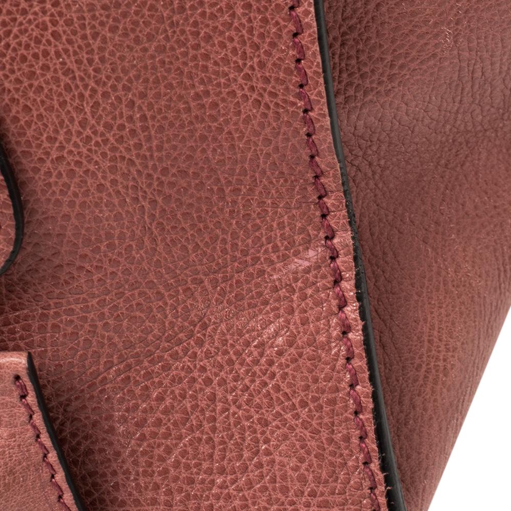 Prada Pink Glace Leather Twin Pocket Lock Tote 2