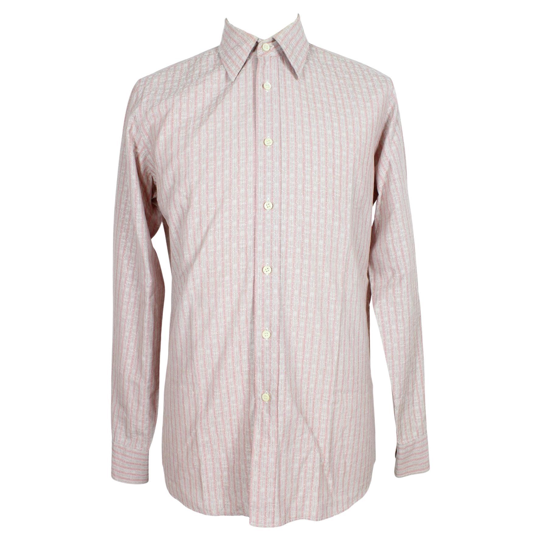 Prada Pink Gray Pinstripe Shirt For Sale