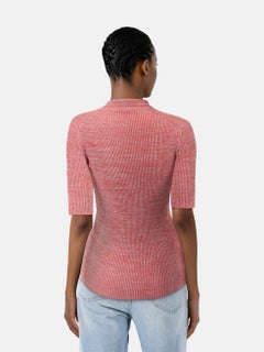 Prada - Top en tricot rose à manches mi-longues - Taille S