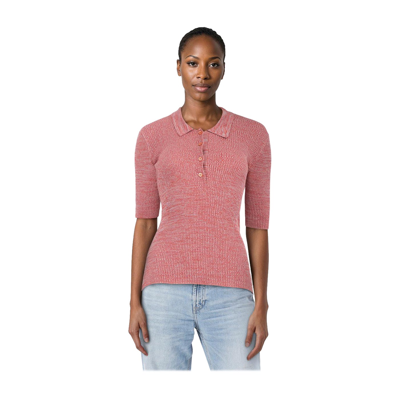 Prada Rosa stricken Mitte Ärmel Top Größe S im Angebot