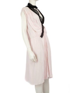 Prada Pink Knitted Trim Midi Dress Size M