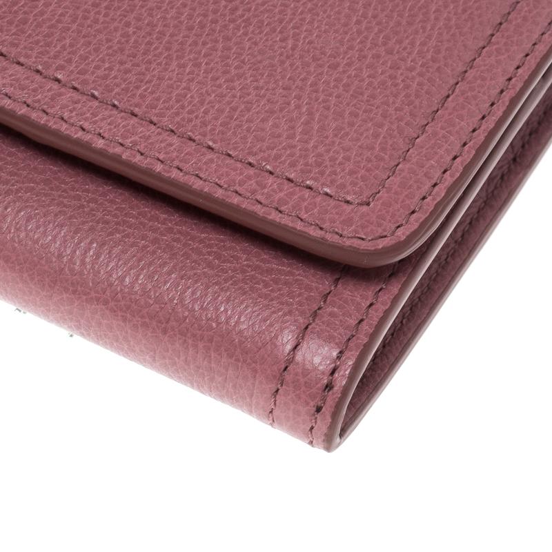 Prada Pink Leather Etiquette Continental Wallet 4